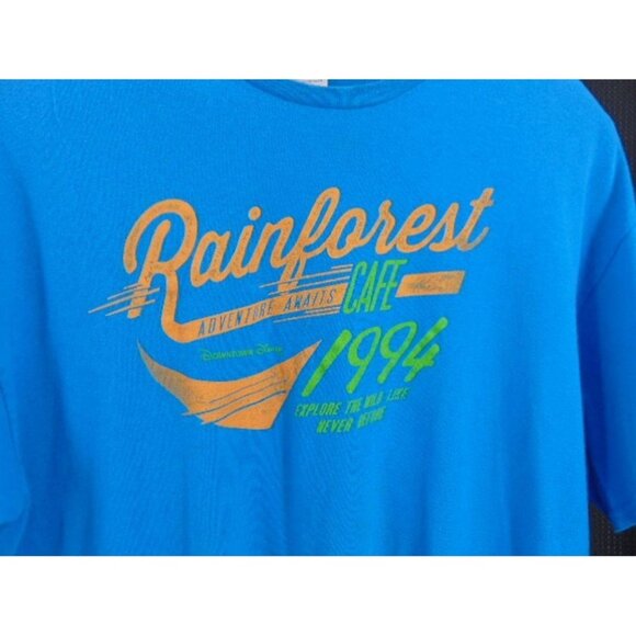 Vintage Rainforest Cafe Downtown Disney 1994 T Shirt 2XL Blue Delta Pro Resort - Picture 1 of 7